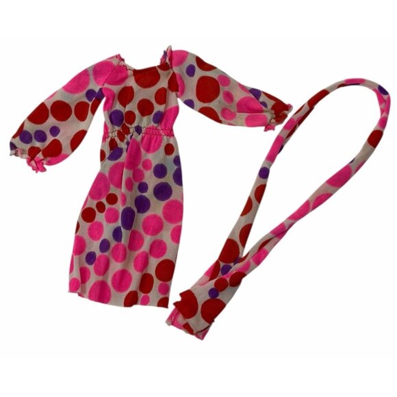 Vintage 1979 Barbie Kmart Exclusive Bargain Fashion #1026 Polka Dot Dress & Tie - Picture 1 of 5